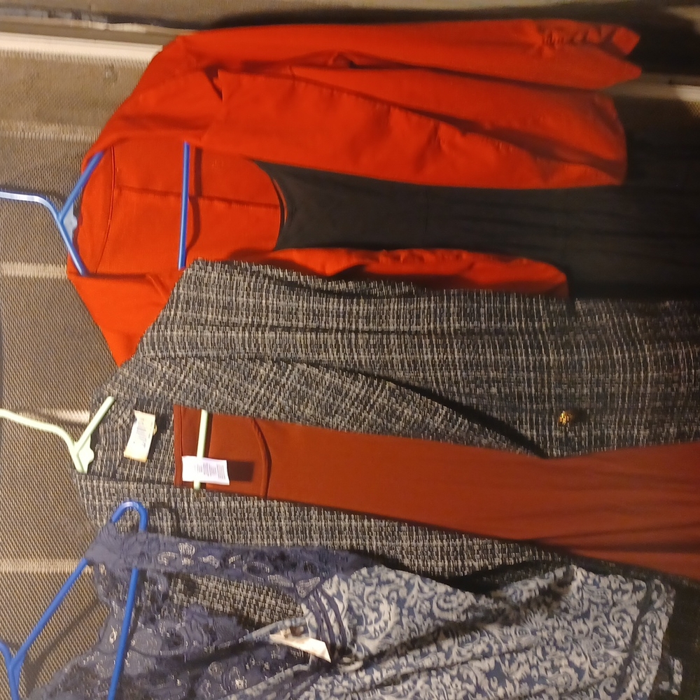 Large red black Grey navy blue